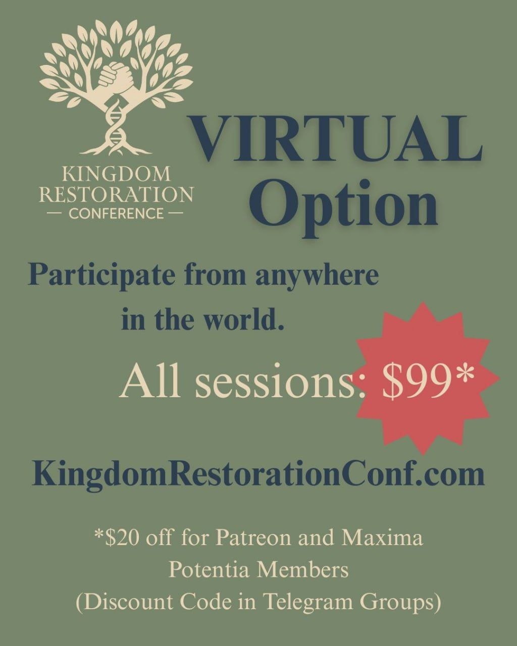 Kingdom Restoration Conference virtual option announcement